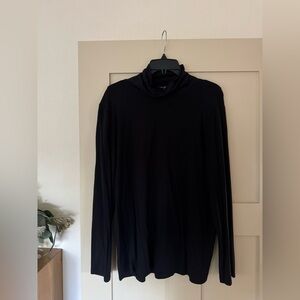 Eileen Fisher XL Black Turtleneck Long Sleeve Basic Top Shirt